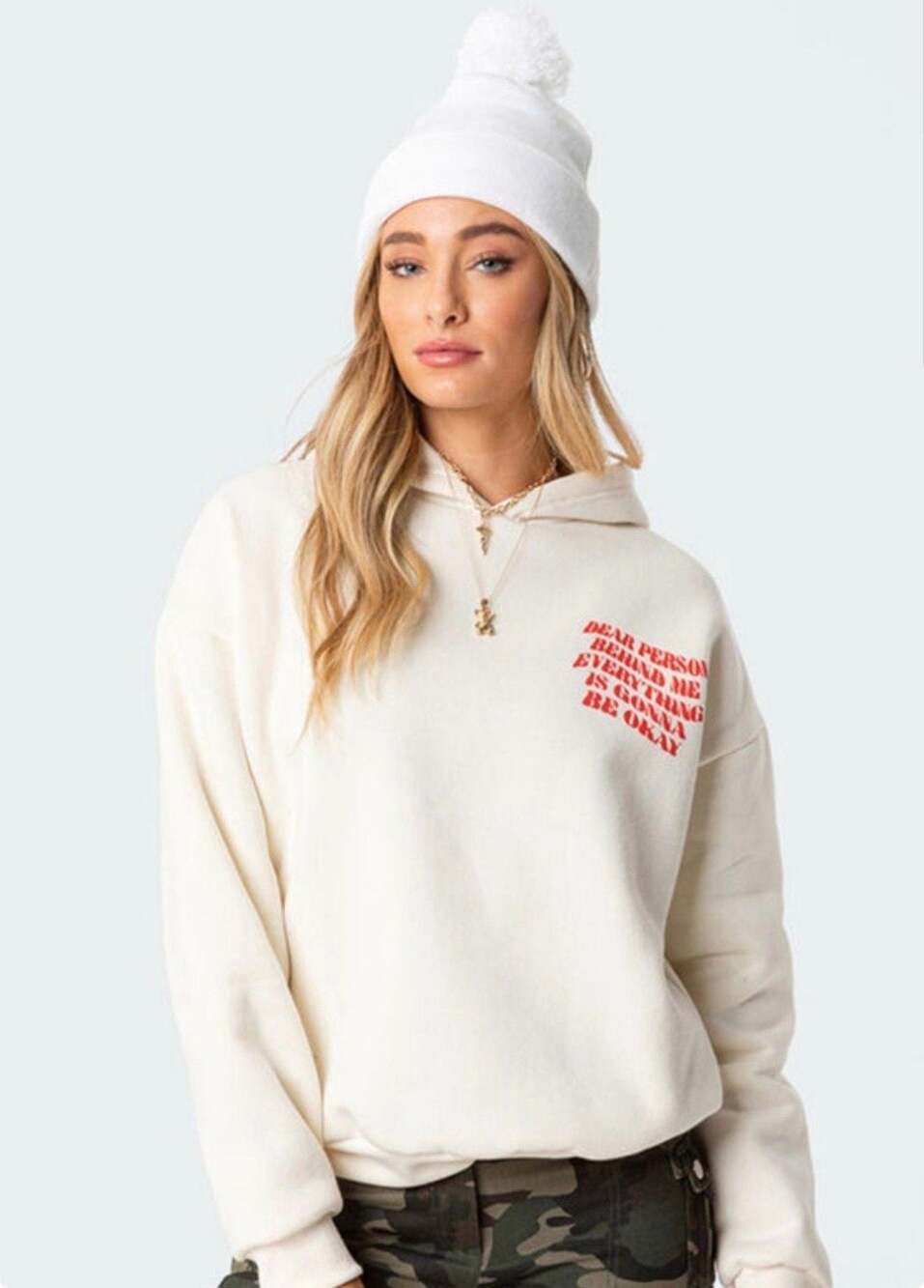 Edikted Dear Person Behind Me Everything's Gonna Be Okay Pullover Hoodie